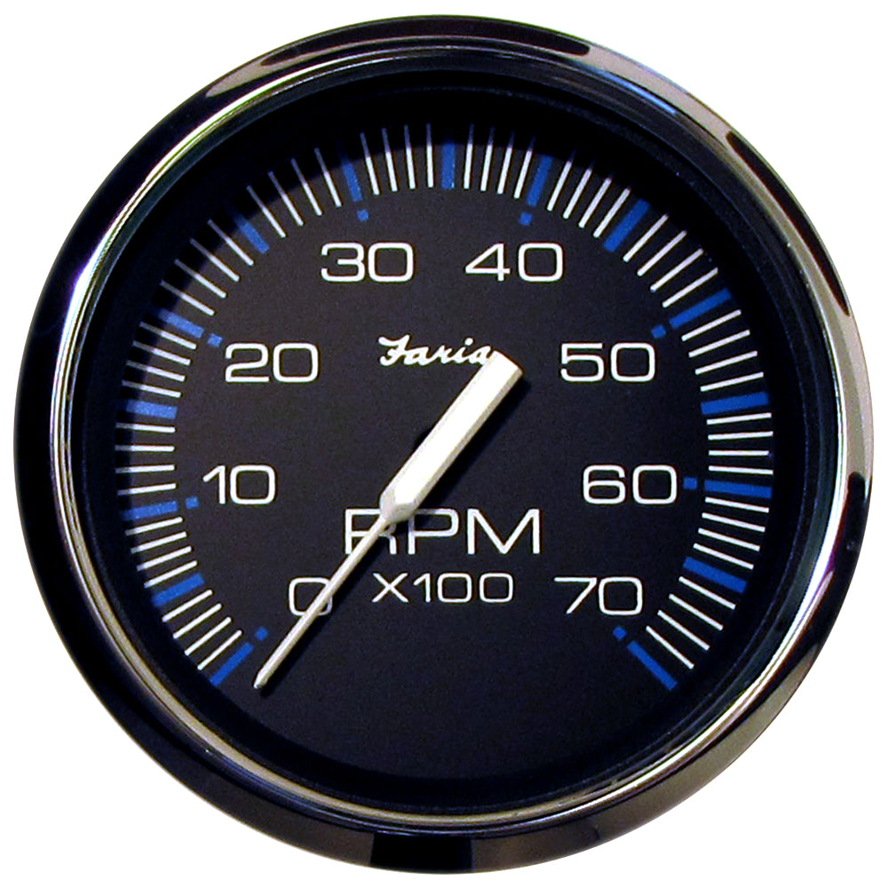 Faria 33718 Chesapeake Black 4" Tachometer - 7000 RPM (Gas) (All Outboards)