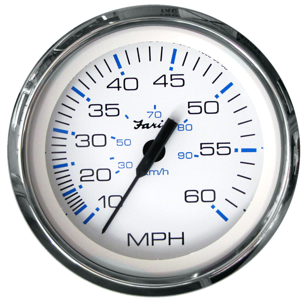 Faria 33811 Chesapeake White SS 4" Speedometer - 60MPH (Pitot)