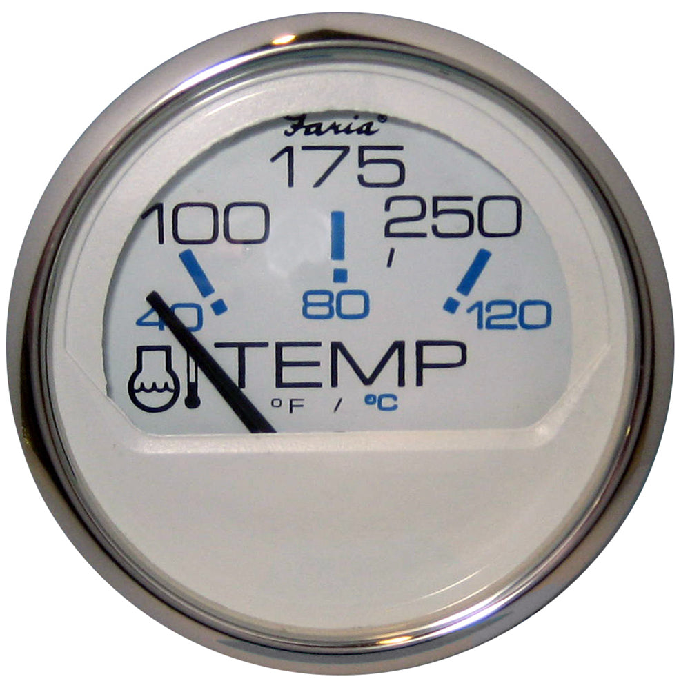 Faria 13804 Chesapeake White SS 2" Water Temperature Gauge (100-250 DegreeF)