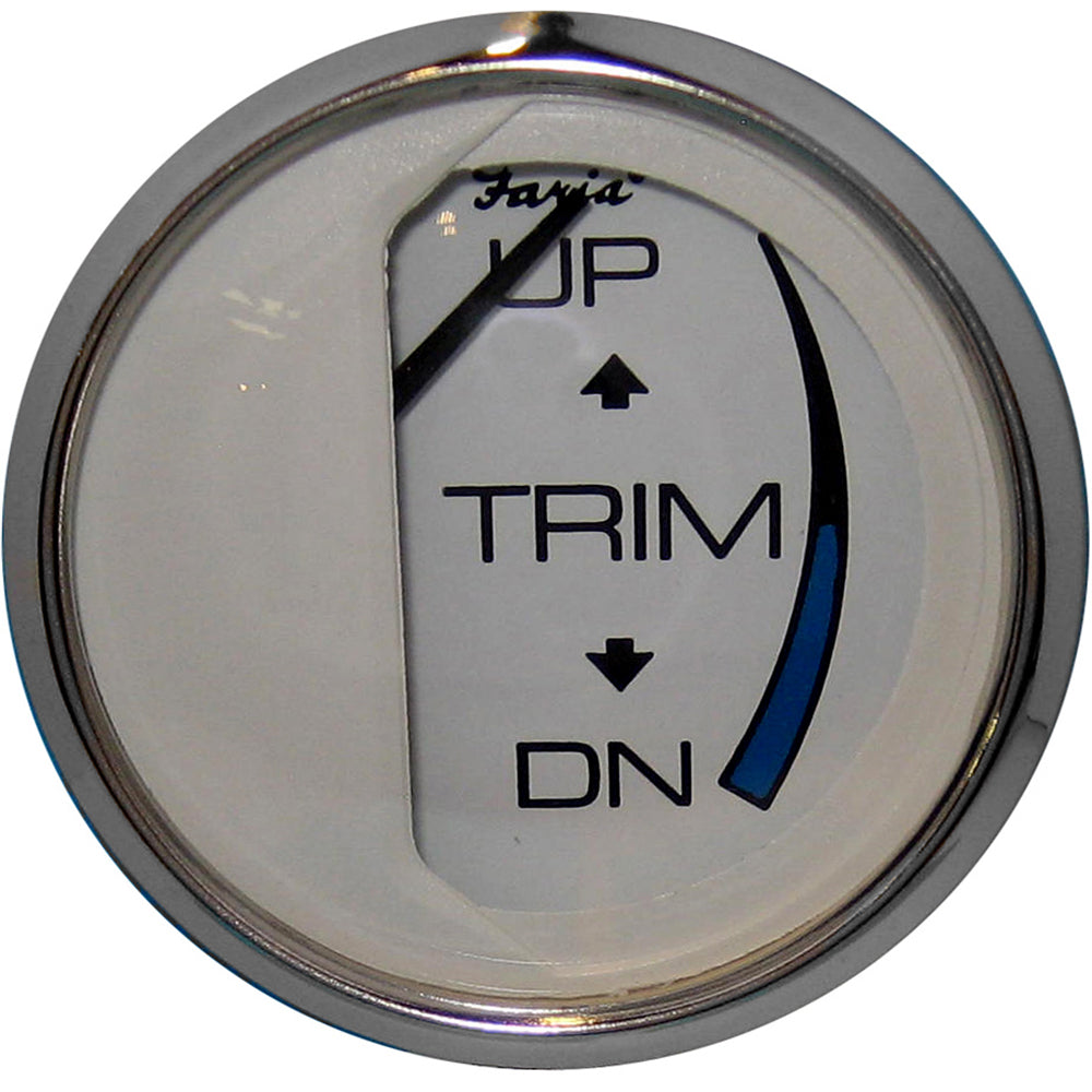 Faria 13807 Chesapeake White SS 2" Trim Gauge (Mercury / Mariner / Mercruiser / Volvo DP / Yamaha - 01 and Newer)