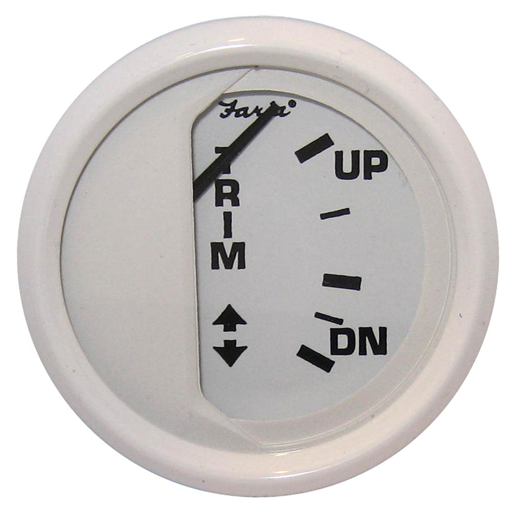 Faria 13122 Dress White 2" Trim Gauge (Mercury / Mariner / Mercruiser / Volvo DP / Yamaha 01 and newer)