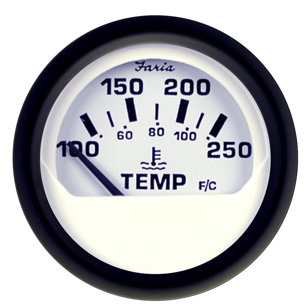 Faria 12904 Euro White 2" Water Temperature Gauge (100-250 DegreeF)