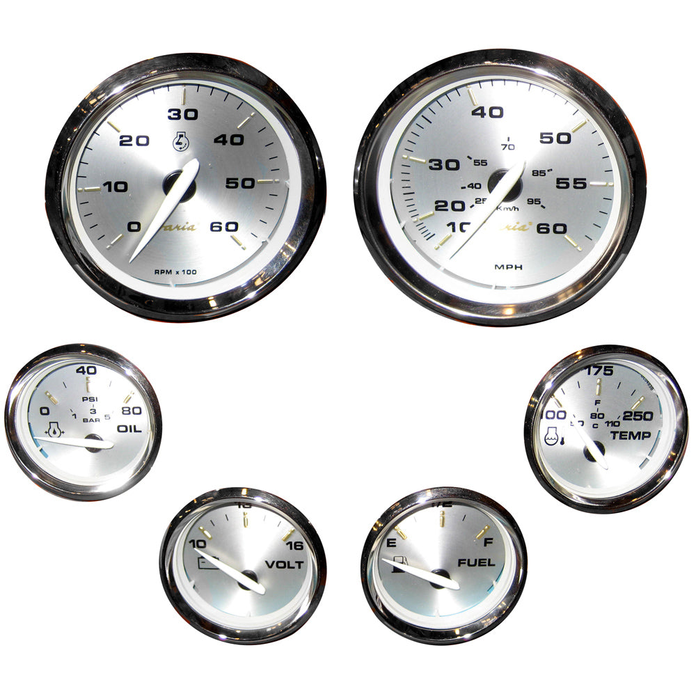 Faria KTF024 Kronos Boxed Set of 6 Gauges f/ Inboard Motors
