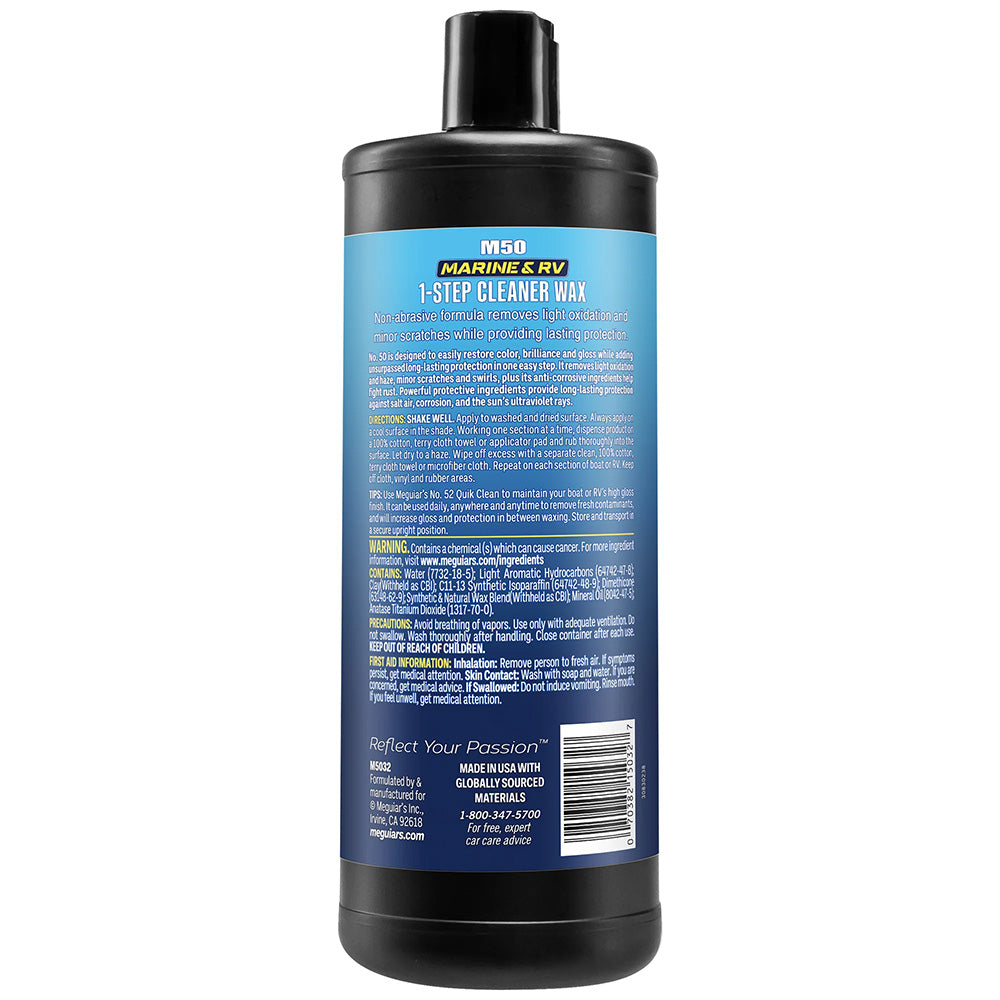 Meguiar's M5032 #50 Boat/RV Cleaner Wax - Liquid 32oz