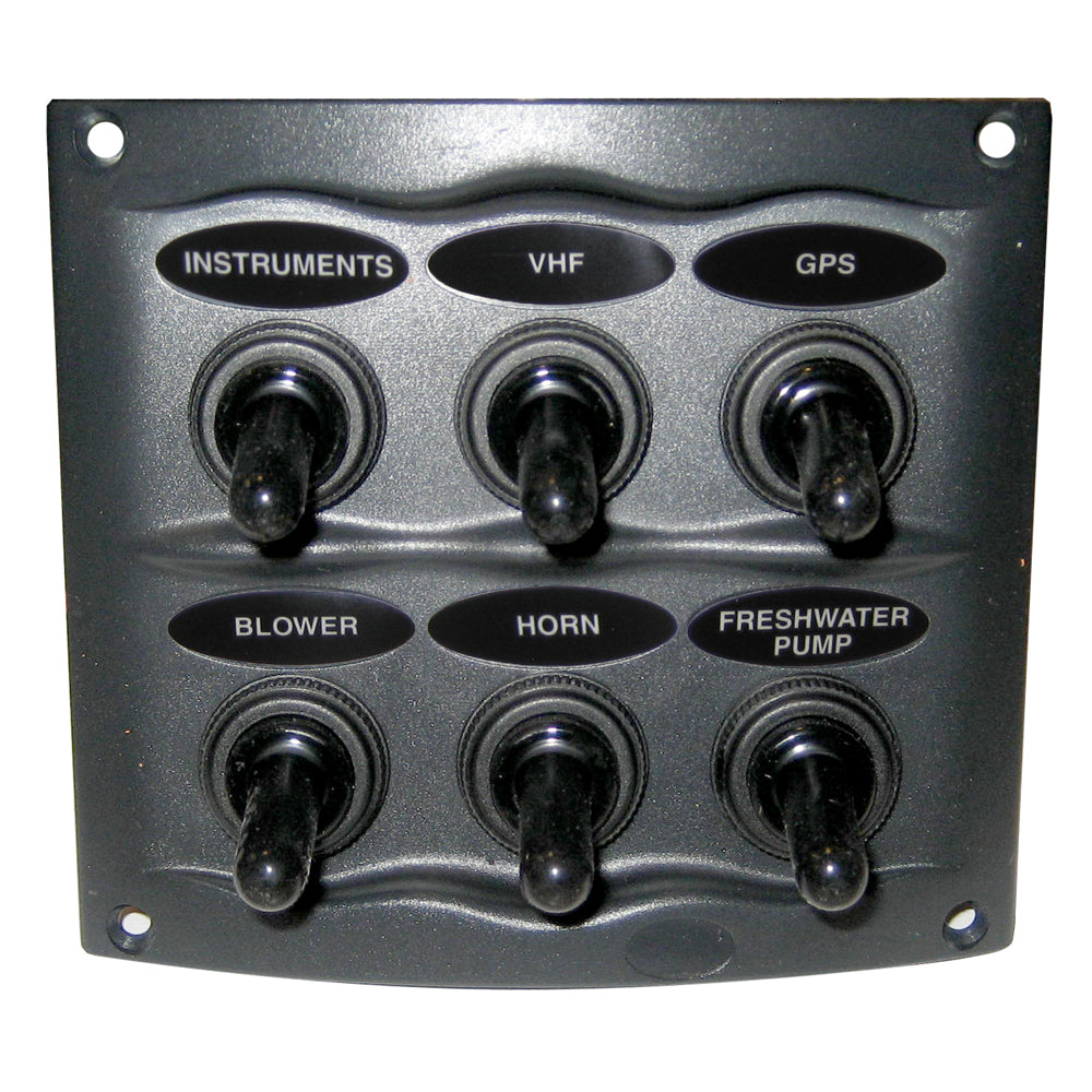 BEP 900-6WP Waterproof Panel - 6 Switches - Grey