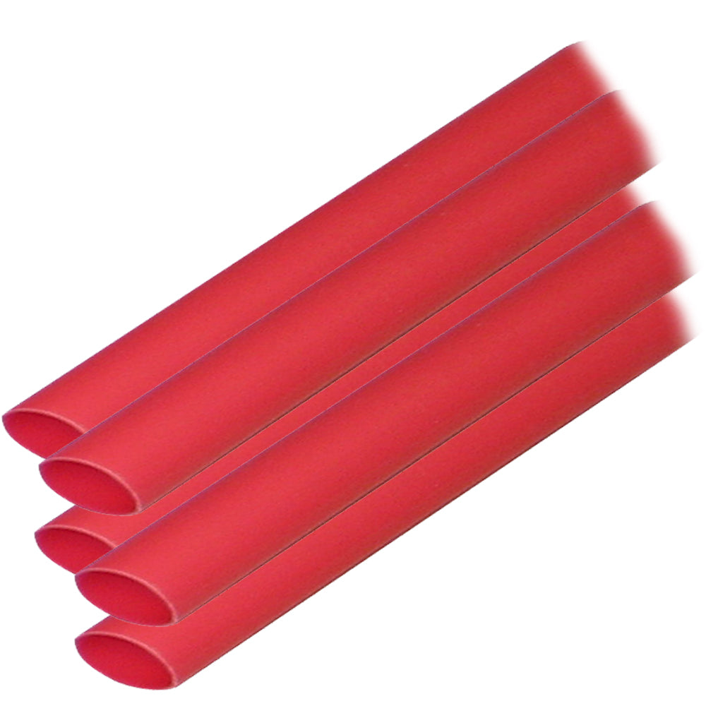 Ancor 304624 Adhesive Lined Heat Shrink Tubing (ALT) - 3/8" x 12" - 5-Pack - Red