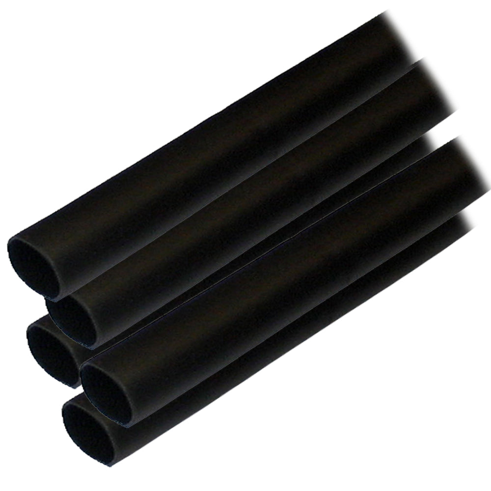 Ancor 305106 Adhesive Lined Heat Shrink Tubing (ALT) - 1/2" x 6" - 5-Pack - Black