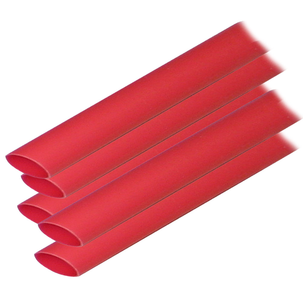 Ancor 305624 Adhesive Lined Heat Shrink Tubing (ALT) - 1/2" x 12" - 5-Pack - Red