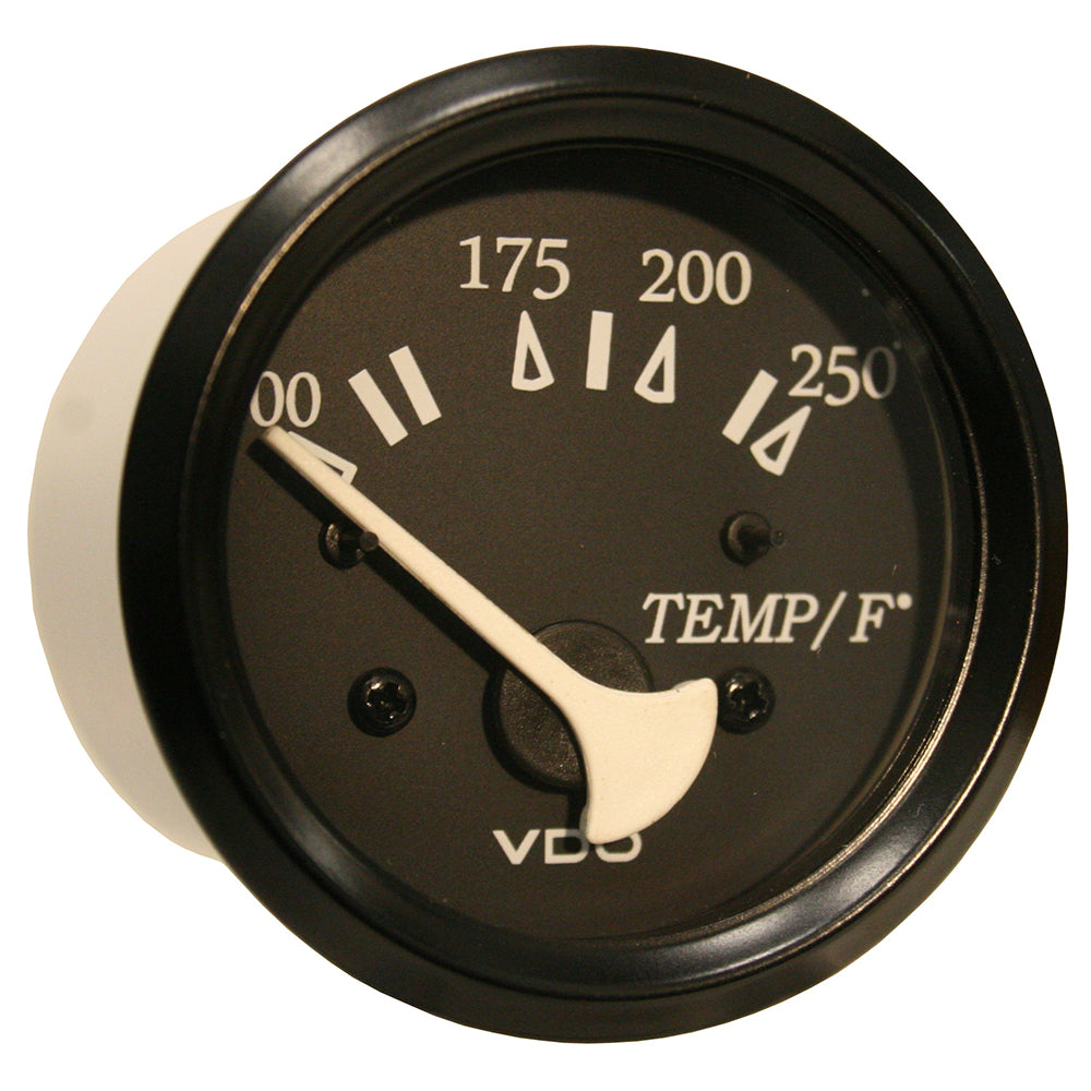 VDO 310-11801 Cockpit Marine 52mm (2-1/16") 250 F Water Temperature Gauge - Black Dial/Bezel