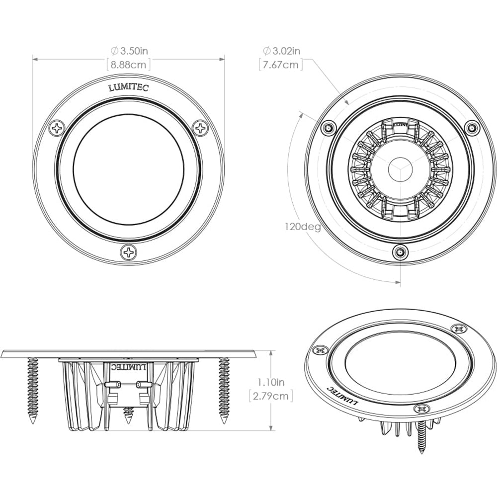 Lumitec 114127 Shadow - Flush Mount Down Light - White Finish - Spectrum RGBW