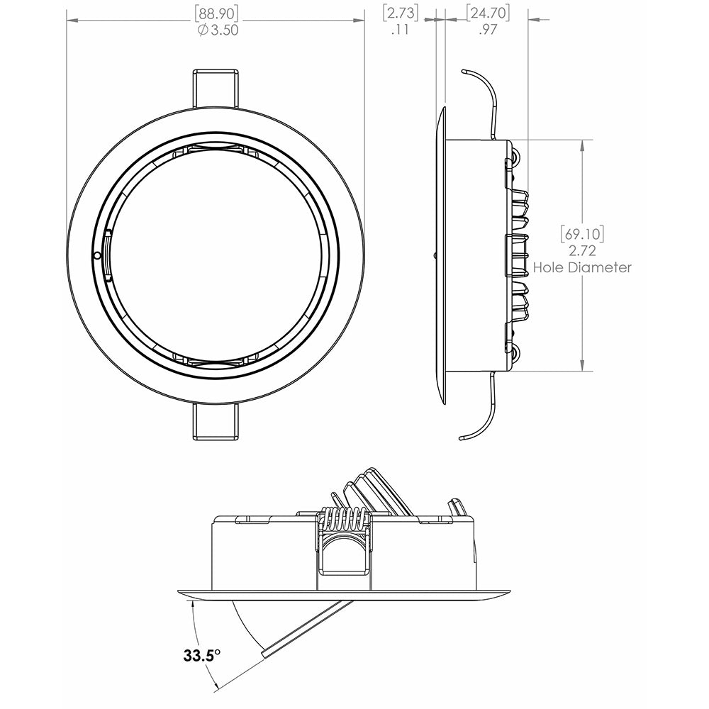 Lumitec 115117 Mirage Positionable Down Light - Spectrum RGBW Dimming - Polished Bezel