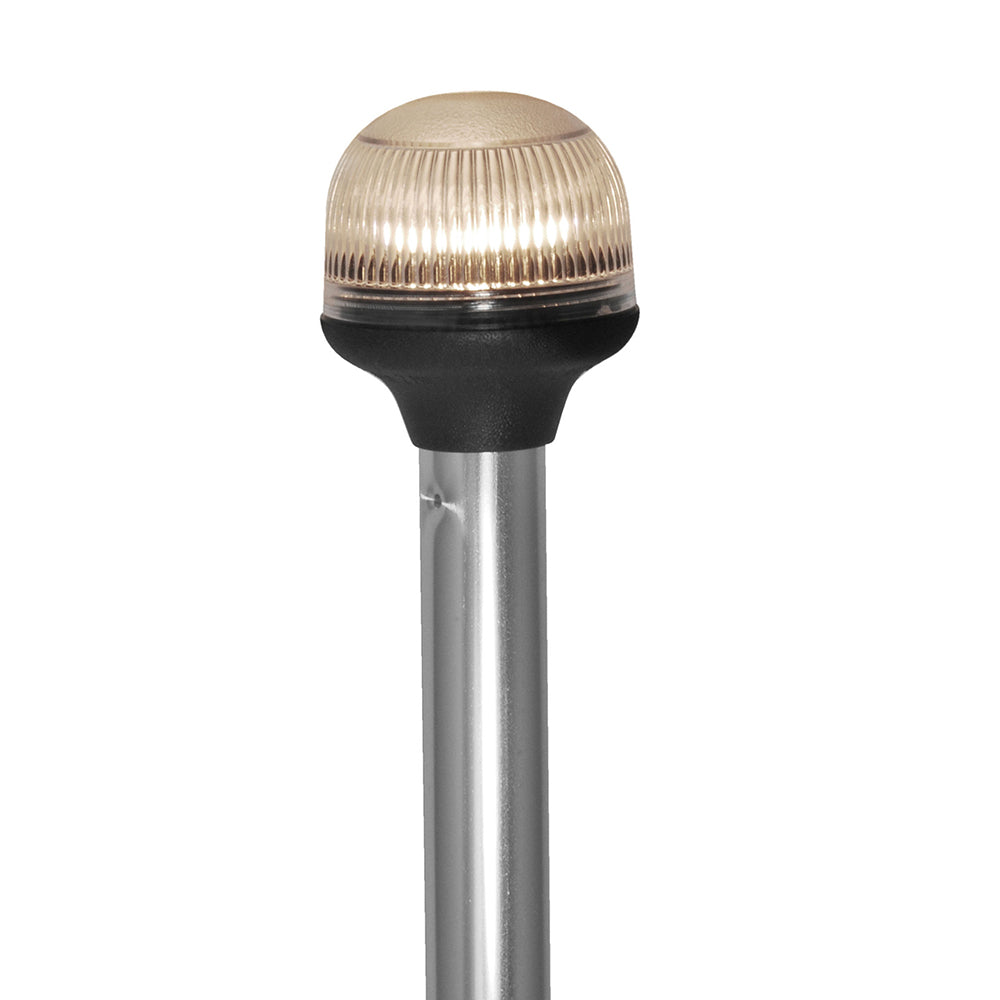 Attwood 5350-PA20-7 All-Around Fold-Down Incandescent Anti-Glare Lens Light - 20" Aluminum Pole - 12V - Horizontal Composite Base