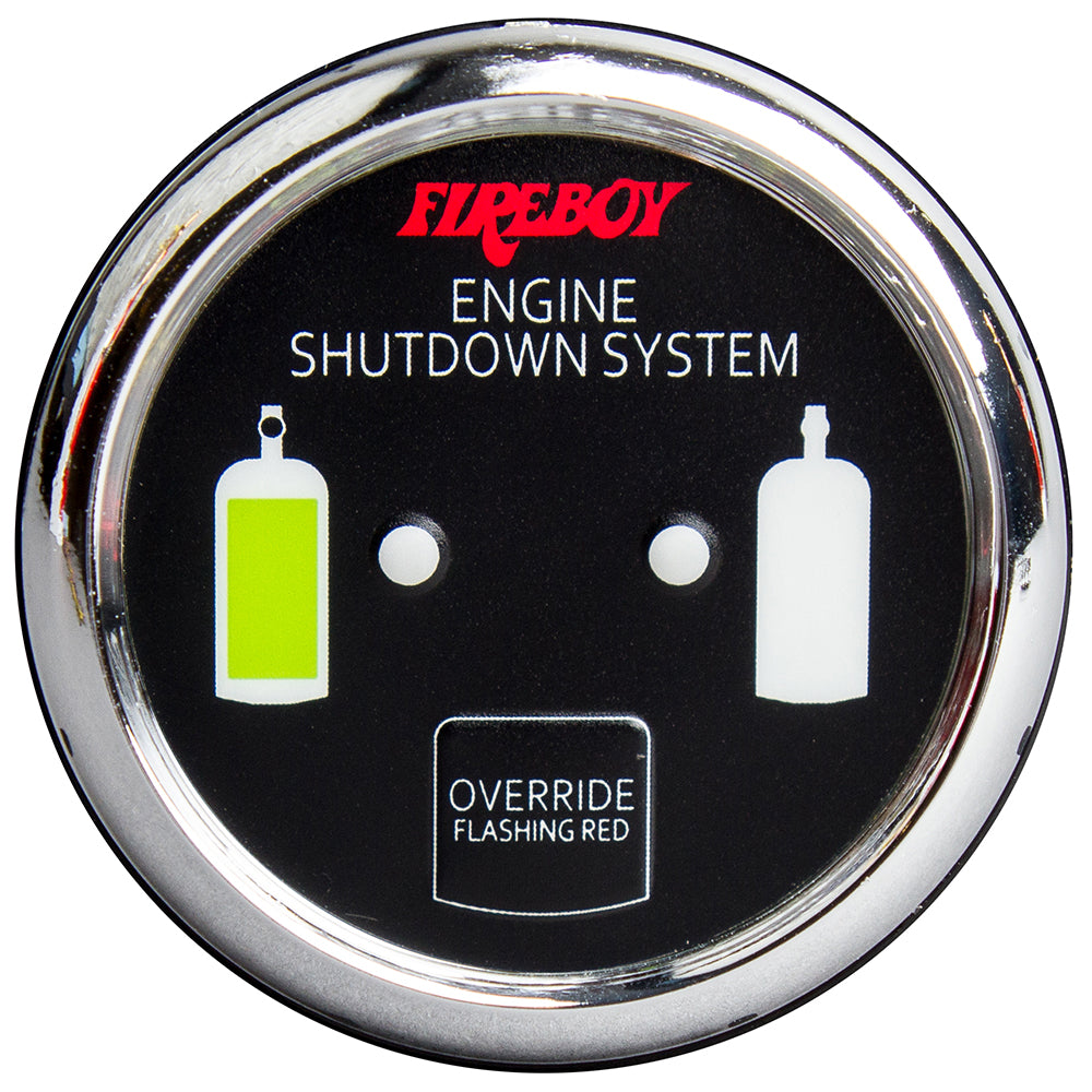 Fireboy-Xintex DU-RCH-20-R Deluxe Helm Display w/Gauge Body, LED Color Graphics f/Engine Shutdown System - Chrome Bezel Display