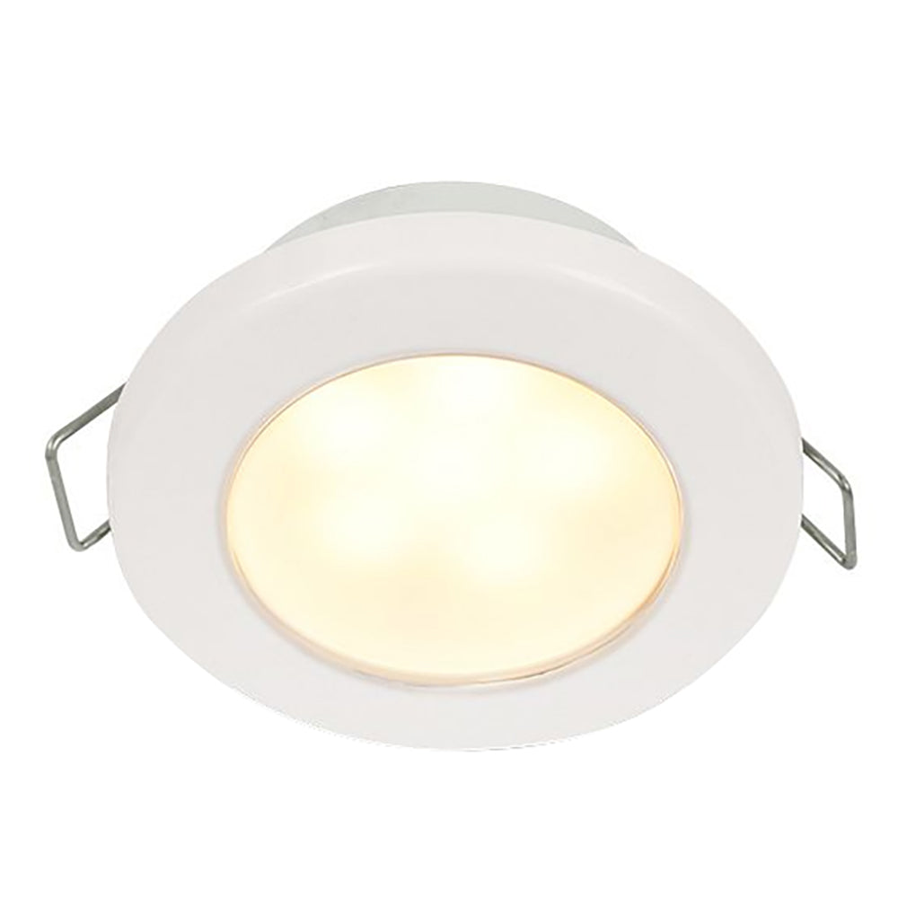 Hella Marine 958109511 EuroLED 75 3" Round Spring Mount Down Light - Warm White LED - White Plastic Rim - 12V
