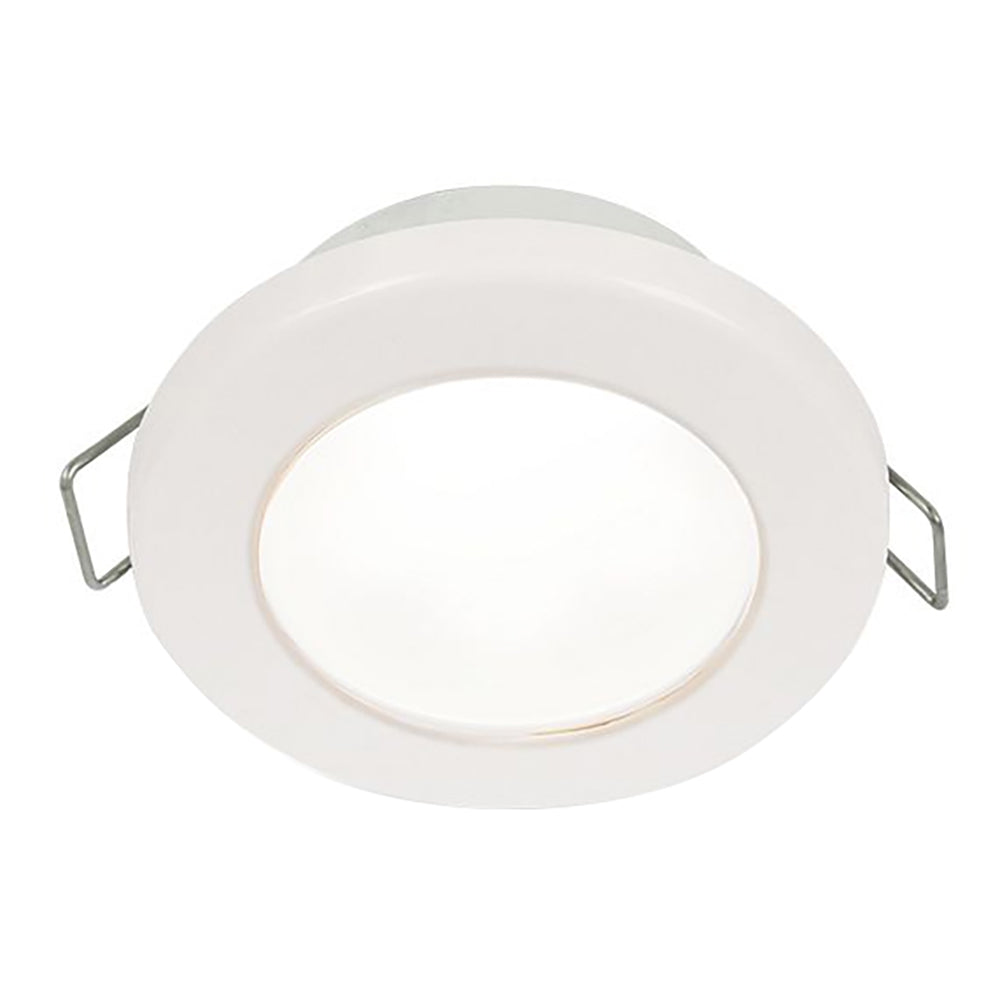 Hella Marine 958110511 EuroLED 75 3" Round Spring Mount Down Light - White LED - White Plastic Rim - 12V