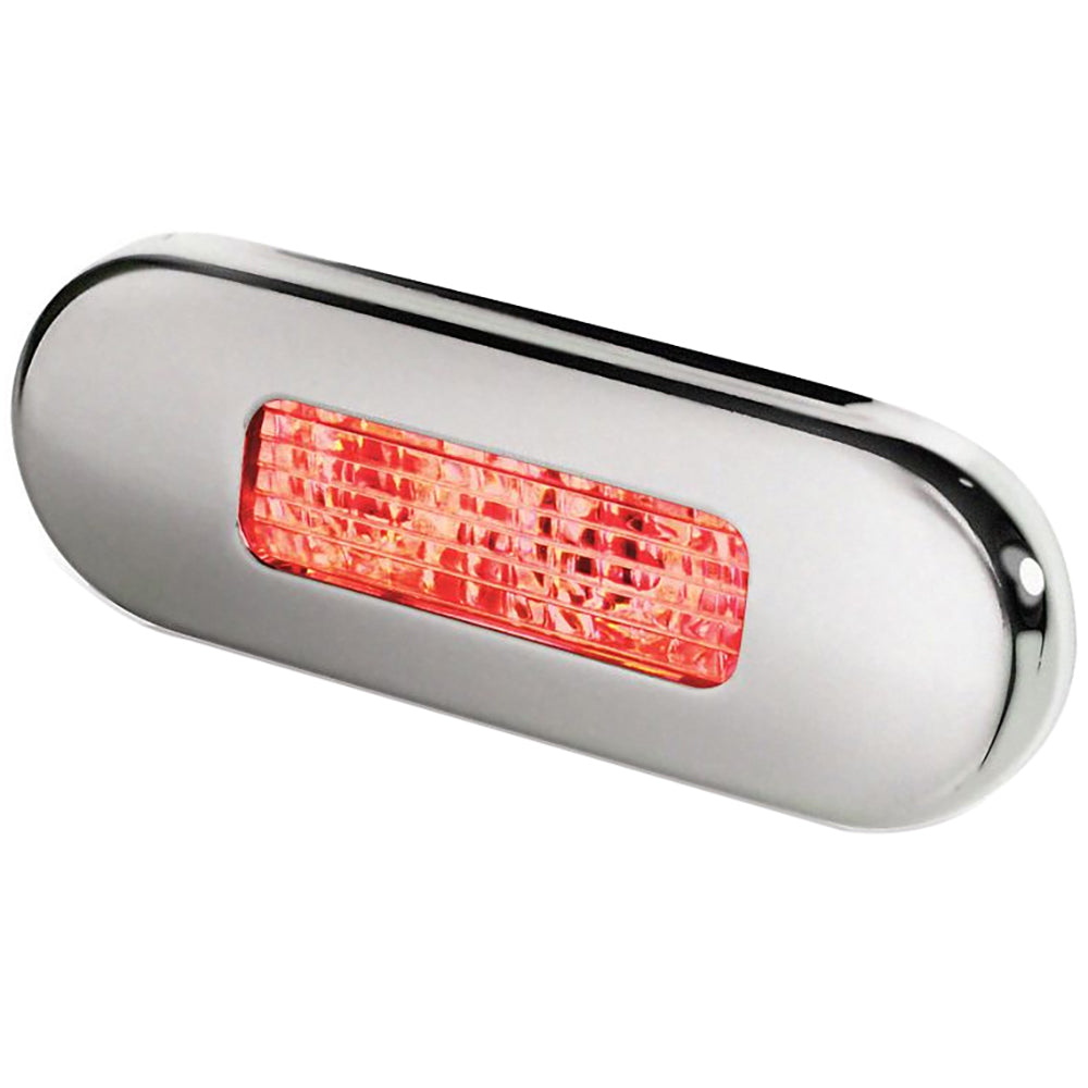 Hella Marine 980869501 Surface Mount Oblong LED Courtesy Lamp - Red LED - Stainless Steel Bezel
