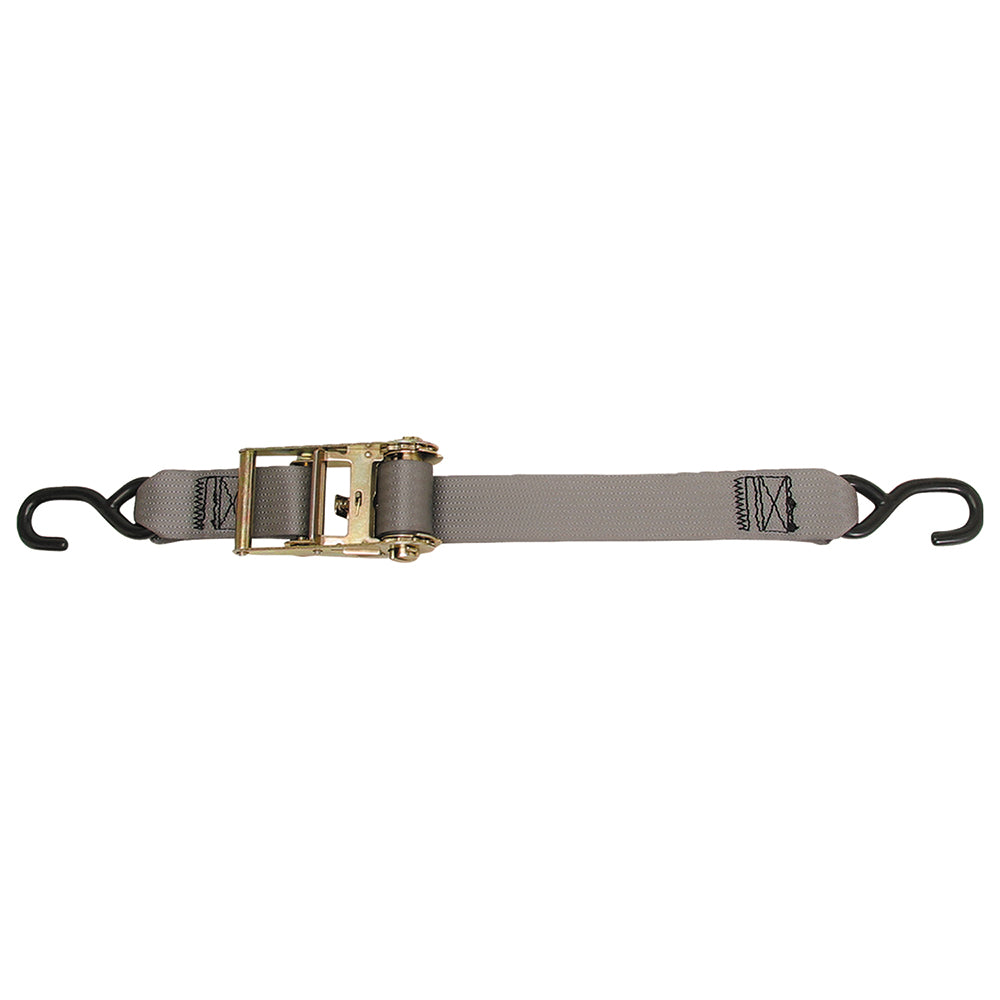 CargoBuckle F13758 Multipurpose Ratchet Strap Tie-Down w/S-Hooks - 2" x 15
