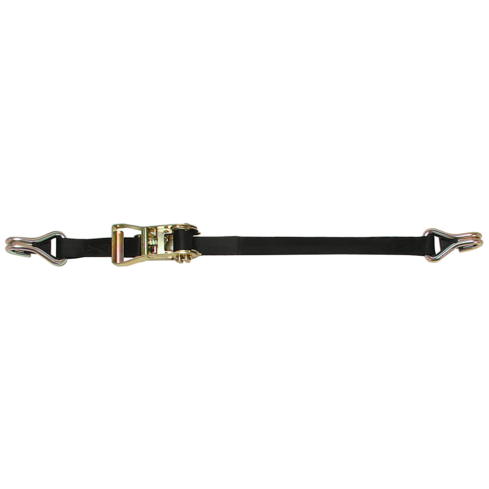 CargoBuckle F14060 Ratchet Strap Tie-Down w/Double J-Hooks Keeper - 1" x 12