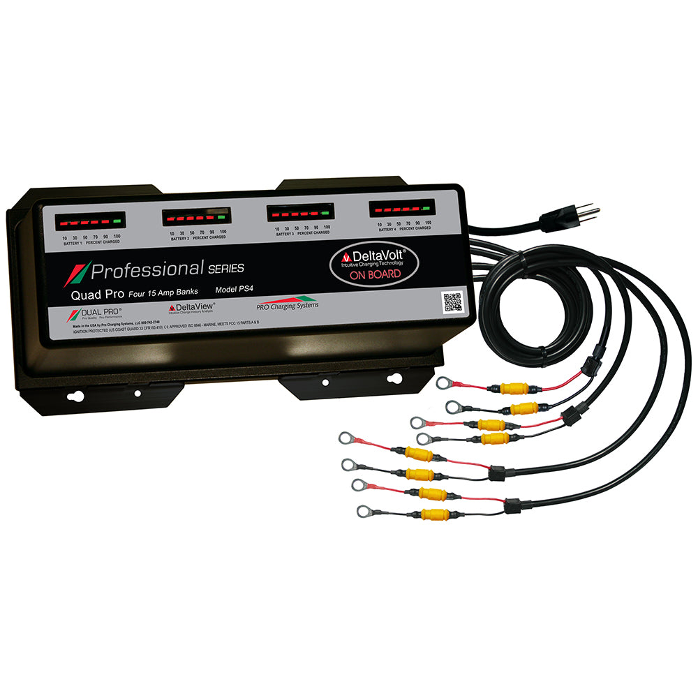 Dual Pro PS4 Professional Series Battery Charger - 60A - 4-15A-Banks - 12V-48V