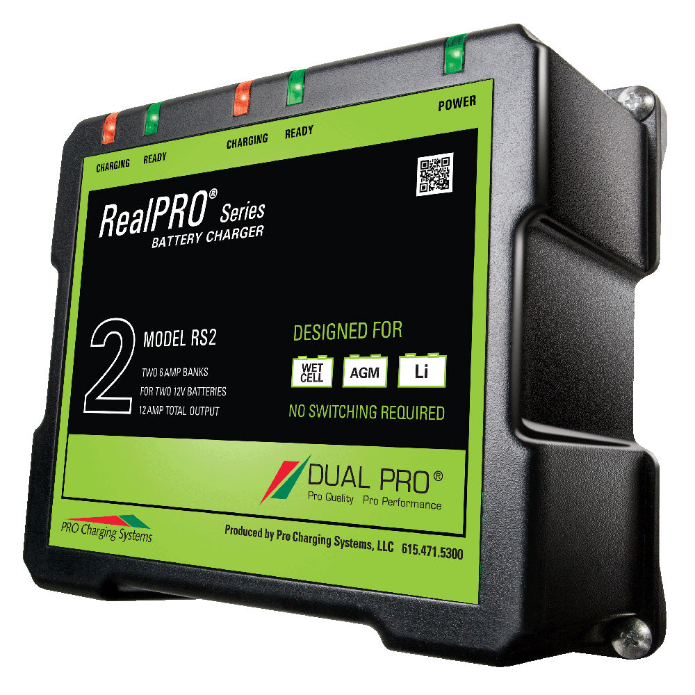 Dual Pro RS2 RealPRO Series Battery Charger - 12A - 2-6A-Banks - 12V/24V