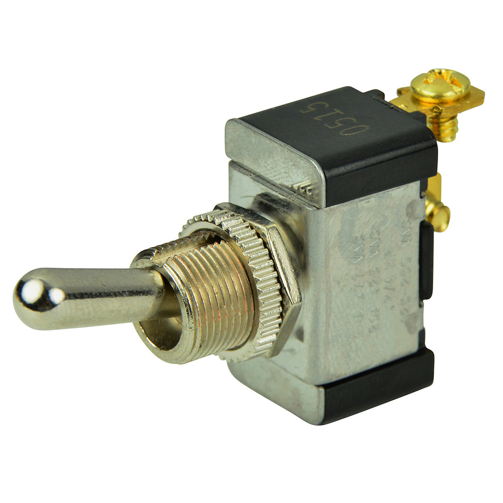 BEP 1002002 SPST Chrome Plated Toggle Switch -OFF/(ON)