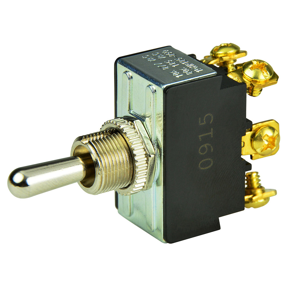 BEP 1002012 DPDT Chrome Plated Toggle Switch - (ON)/OFF/(ON)