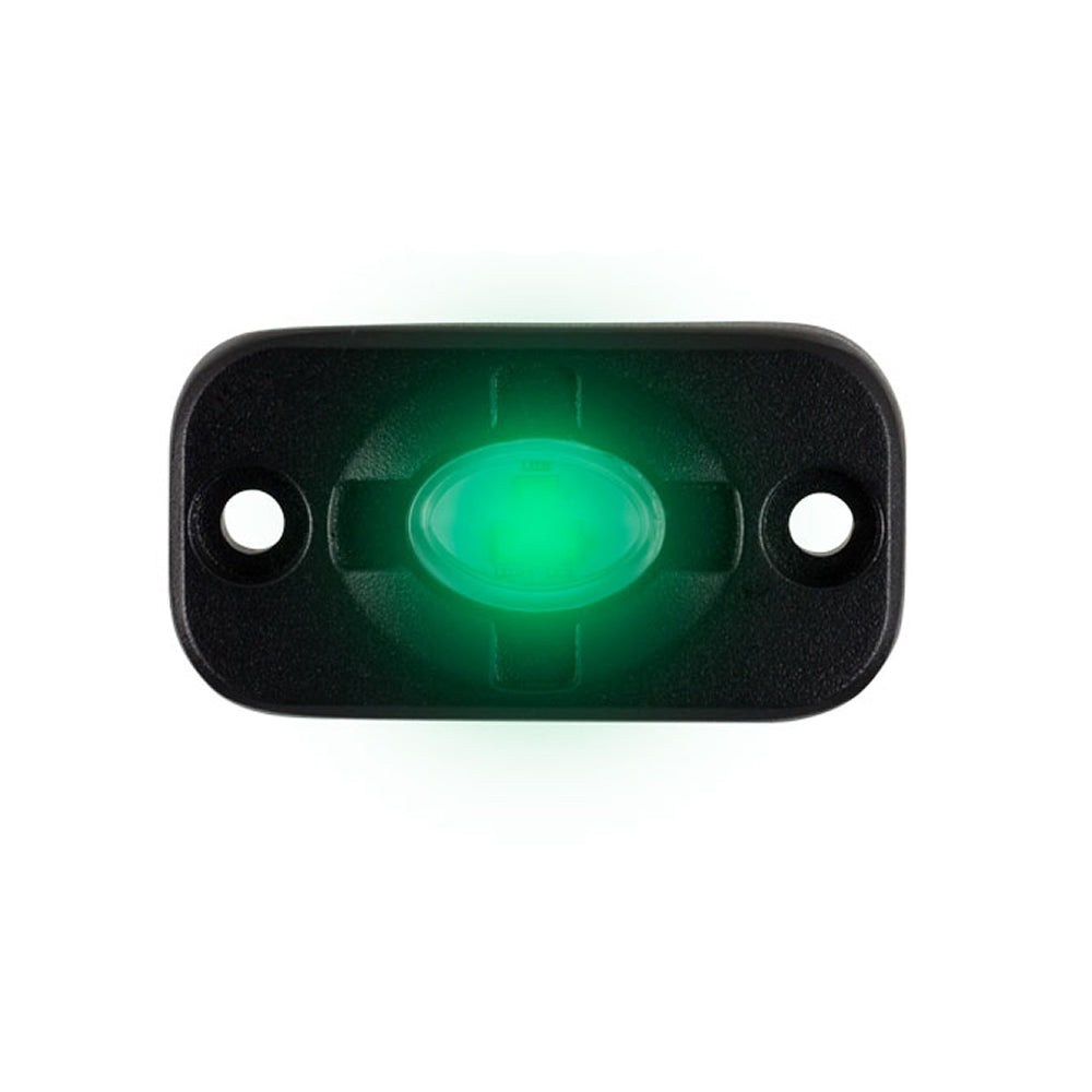 HEISE HE-TL1G Auxiliary Accent Lighting Pod - 1.5" x 3" - Black/Green