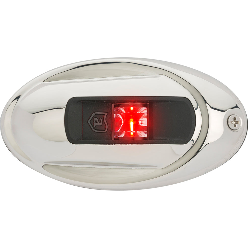 Attwood NV4012SSR-7 LightArmor Vertical Surface Mount Navigation Light - Oval - Port (red) - Stainless Steel - 2NM