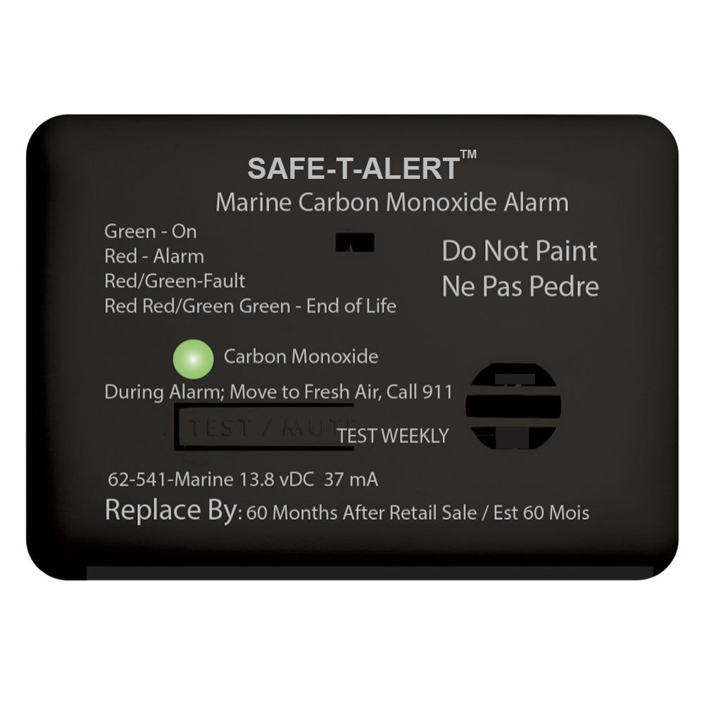 Safe-T-Alert 62-541-R-MARINE-BL 62 Series Carbon Monoxide Alarm w/Relay - 12V - 62-541-R-Marine - Surface Mount - Black