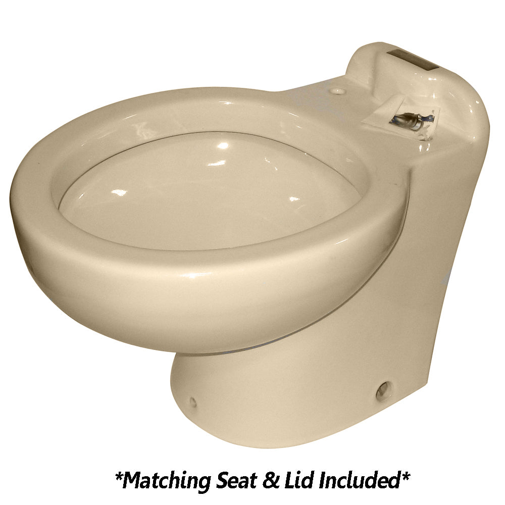 Raritan 230AHF012 Marine Elegance - Household Style - Almond - Tall Angle Back - Freshwater Solenoid - Smart Toilet Control - 12V