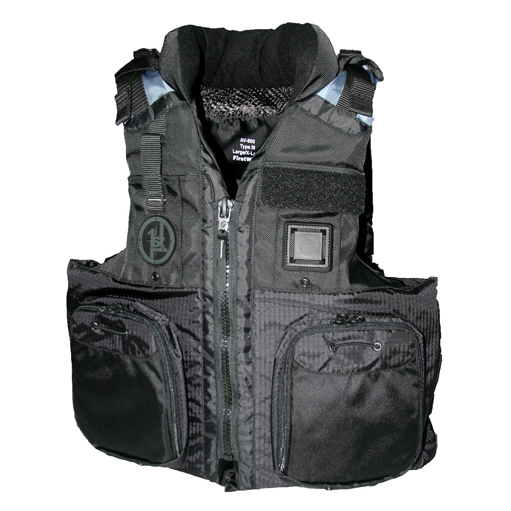 First Watch AV-800-BK-2XL/3XL AV-800 Four Pocket Flotation Vest - Black - XXL to 3XL