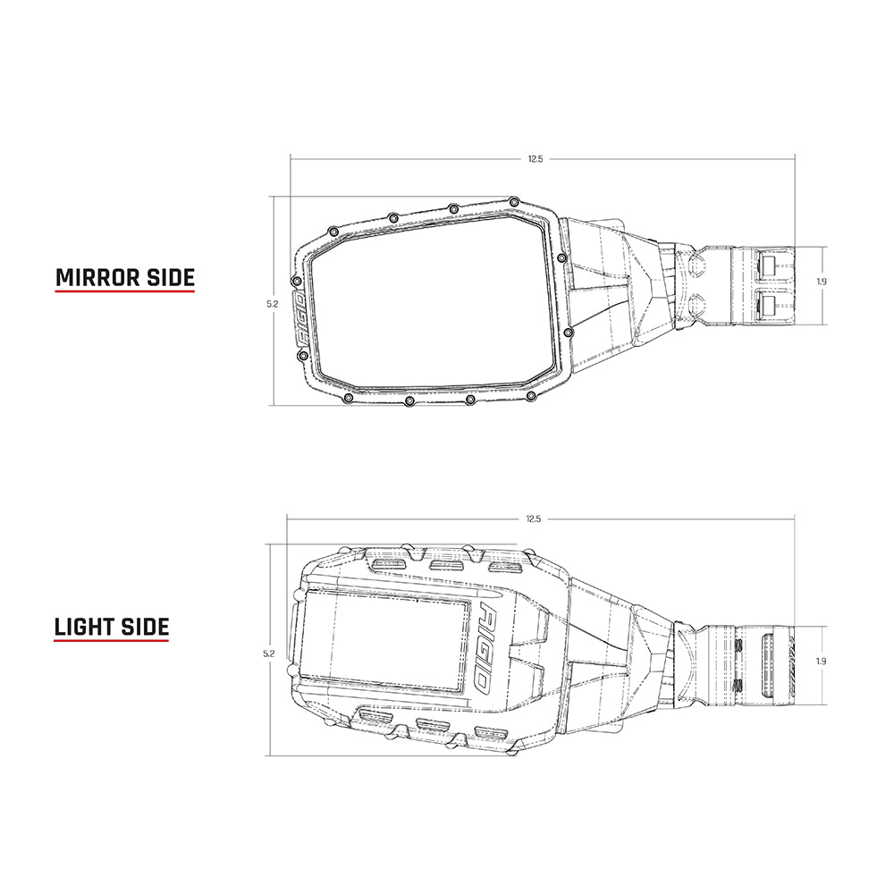 RIGID Industries 64011 Reflect Mirror Light - Black (Pair)