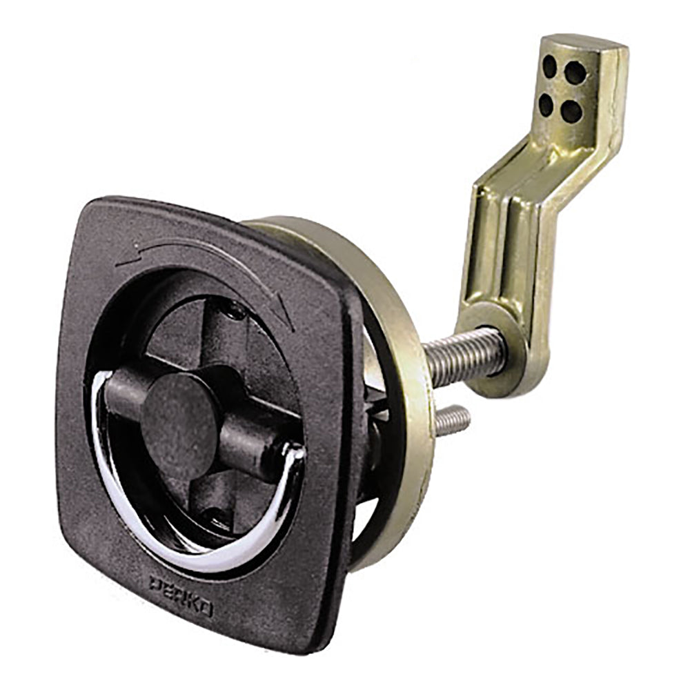 Perko 0932DP1BLK Flush Latch - Non-Locking - 2.5" x 2.5" w/Offset Cam Bar Flexible Polymer Strike