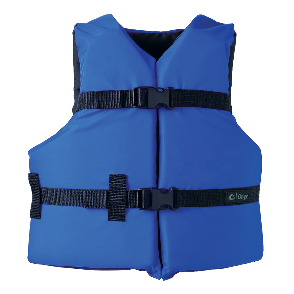 Onyx 103000-500-002-12 Nylon General Purpose Life Jacket - Youth 50-90lbs - Blue