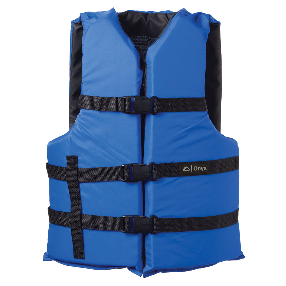 Onyx 103000-500-004-12 Nylon General Purpose Life Jacket - Adult Universal - Blue