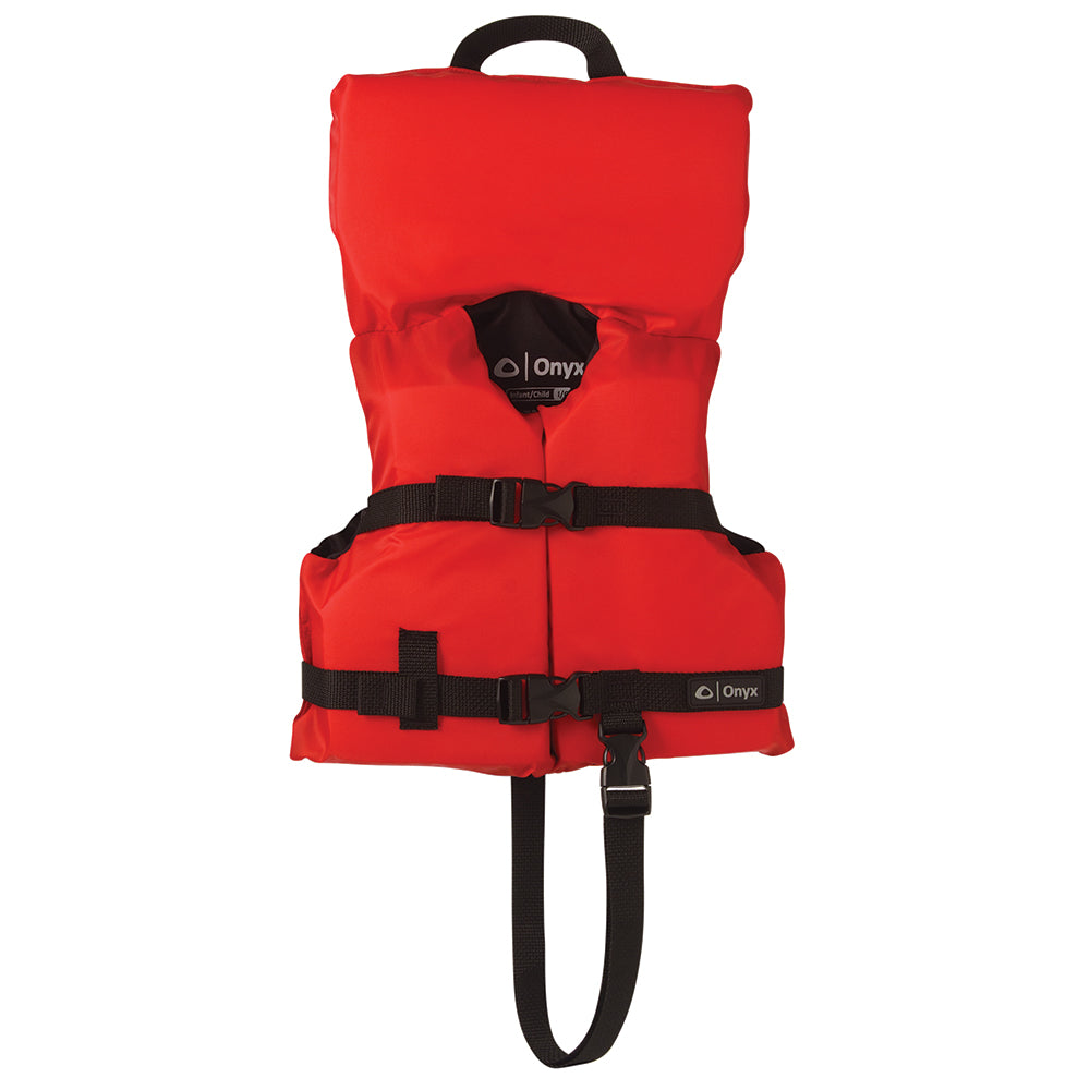 Onyx 103000-100-000-12 Nylon General Purpose Life Jacket - Infant/Child Under 50lbs - Red