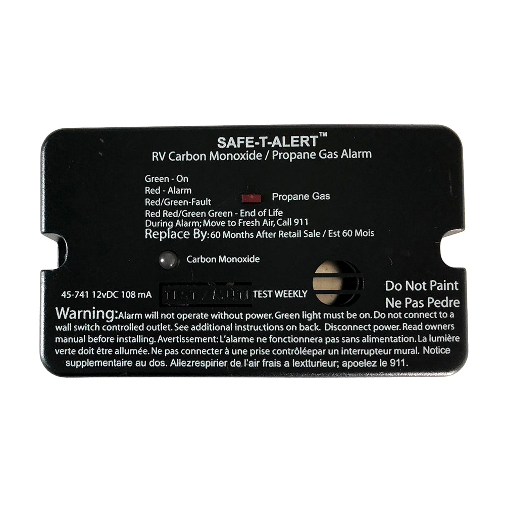 Safe-T-Alert 45-741-BL 45-Series Combo Carbon Monoxide Propane Alarm Surface Mount - Black