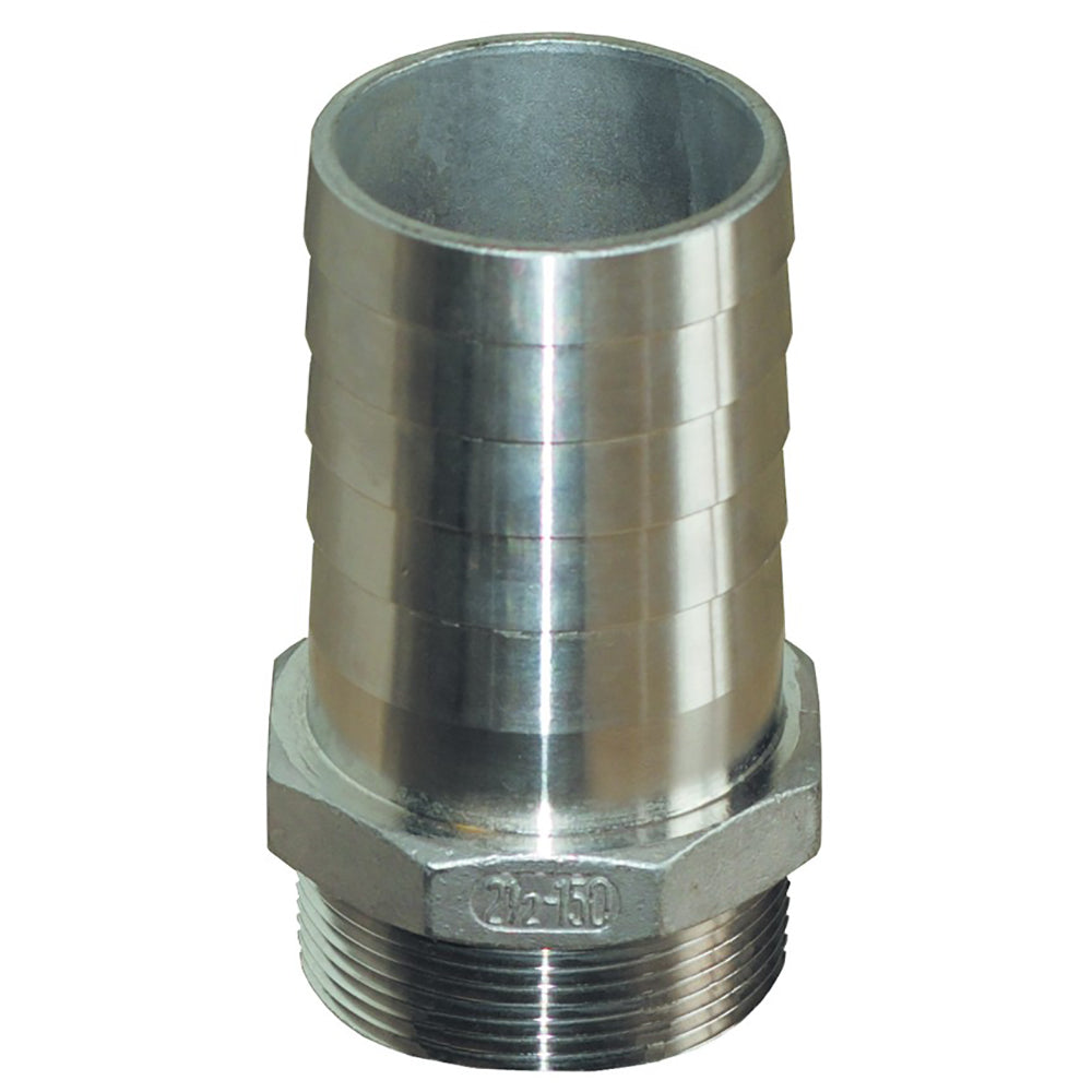 GROCO PTH-2000-S 2"" NPT x 2" ID Stainless Steel Pipe to Hose Straight Fitting