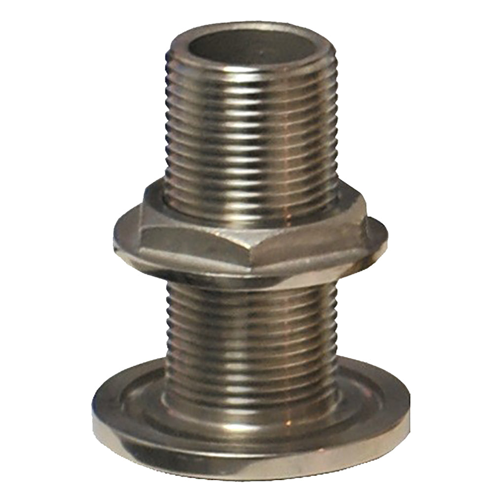 GROCO TH-1000-WS 1" NPS NPT Combo Stainless Steel Thru-Hull Fitting w/Nut