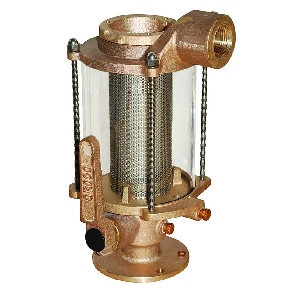 GROCO BVS-1250 1-1/4" Ball Valve/Seacock Raw Water Strainer Combo
