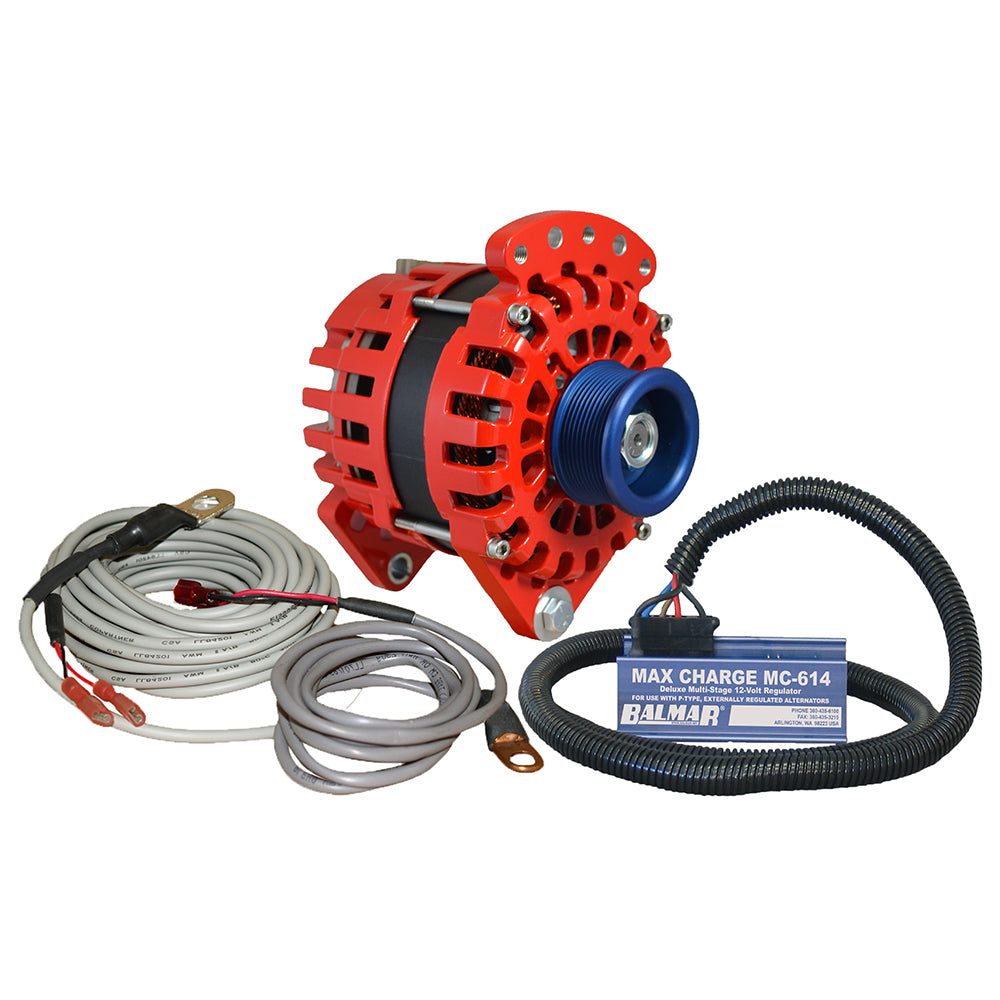 Balmar XT-DF-170-J10-KIT Alternator 3.15" Dual Foot Saddle J10 Serpentine Pulley Regulator Temp Sensor - 170A Kit - 12V