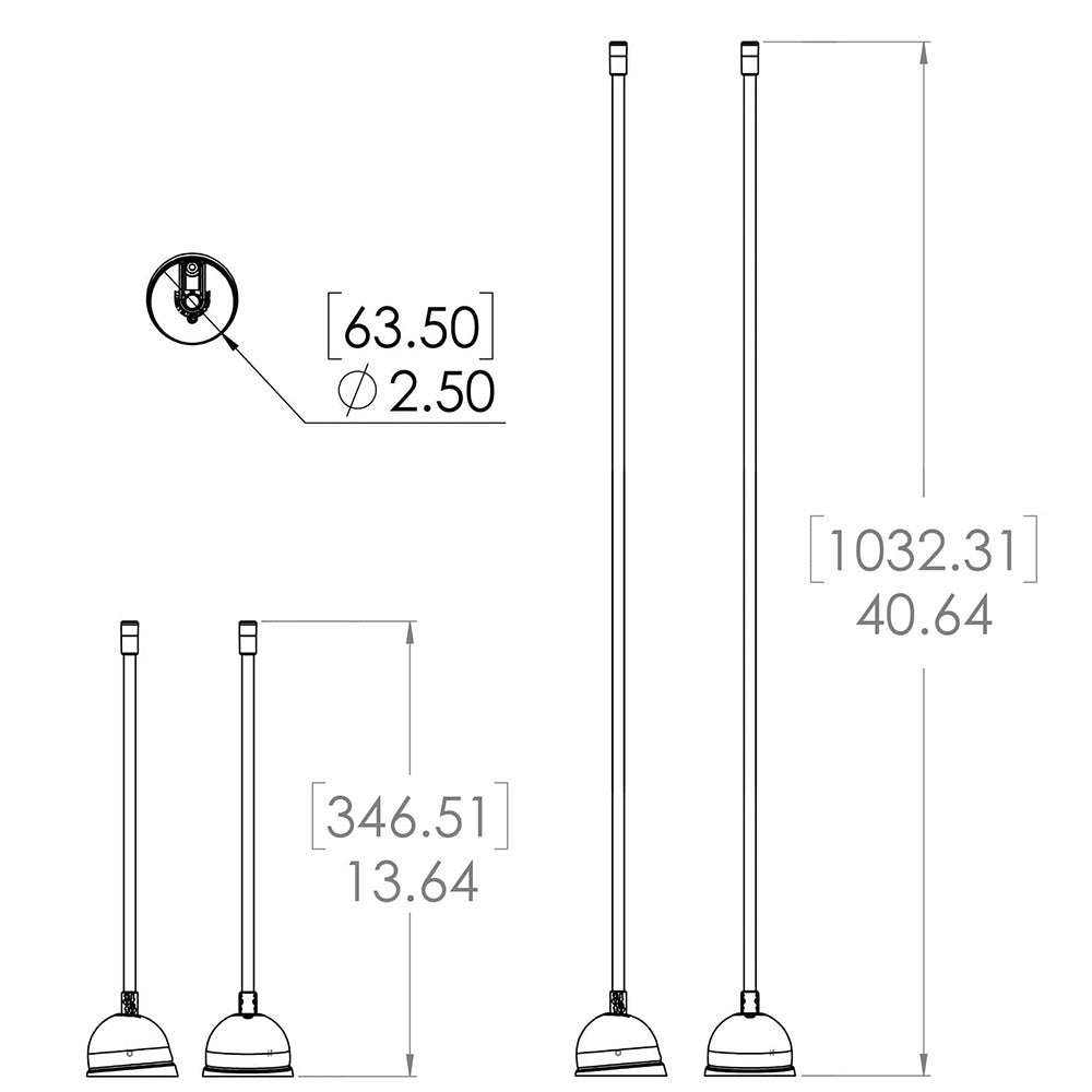 Lumitec 101584 Contour Anchor Light - 39" - Black Shaft White Base