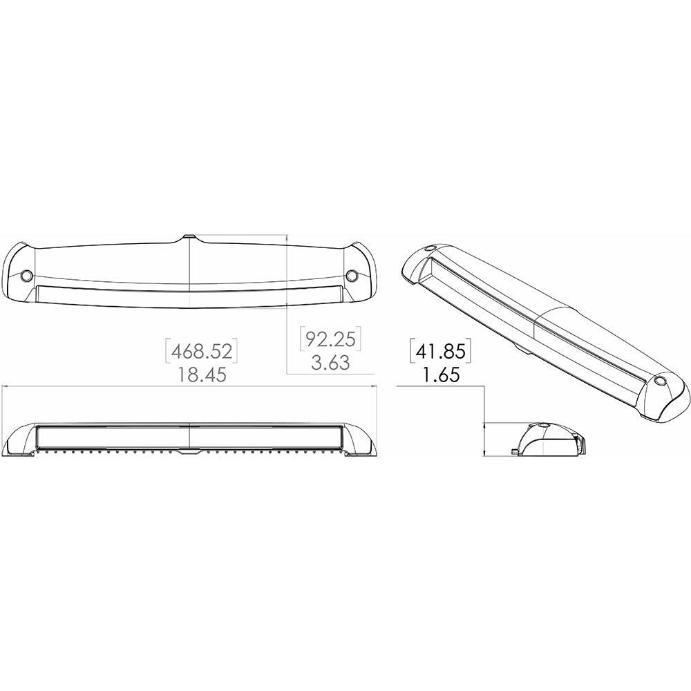 Lumitec 101587 Razor Light Bar - Spot - Flush Mount - White