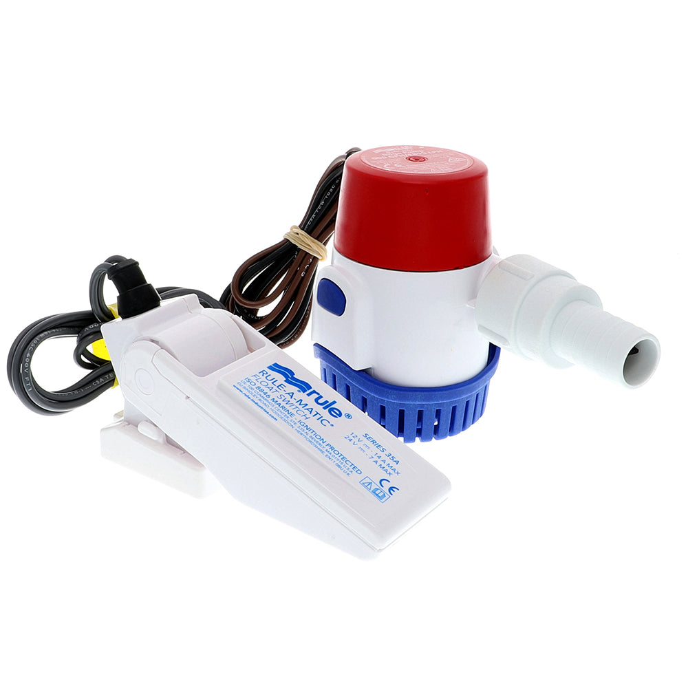 Rule 25DA-35A 500 GPH Standard Bilge Pump Kit w/Float Switch - 12V