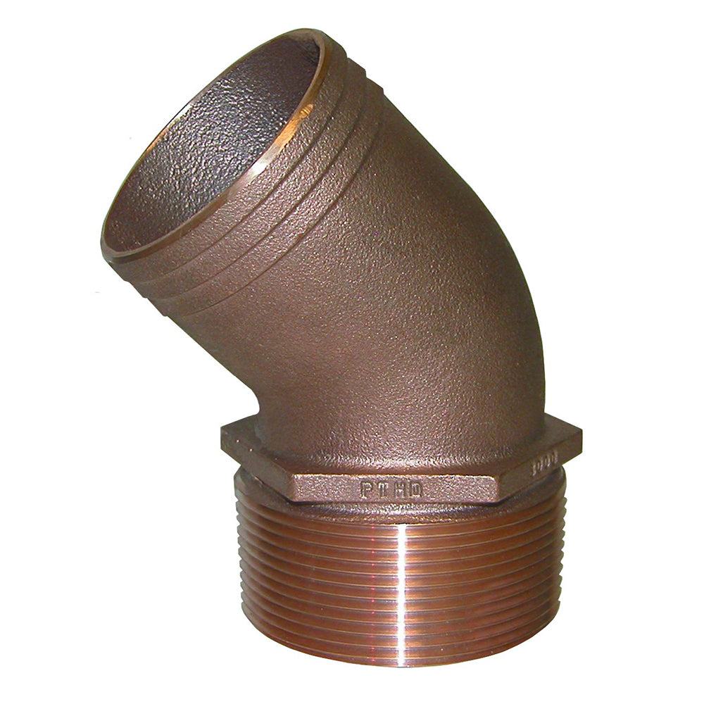 GROCO PTHD-1000 1" NPT Bronze 45 Degree Pipe to 1" Hose