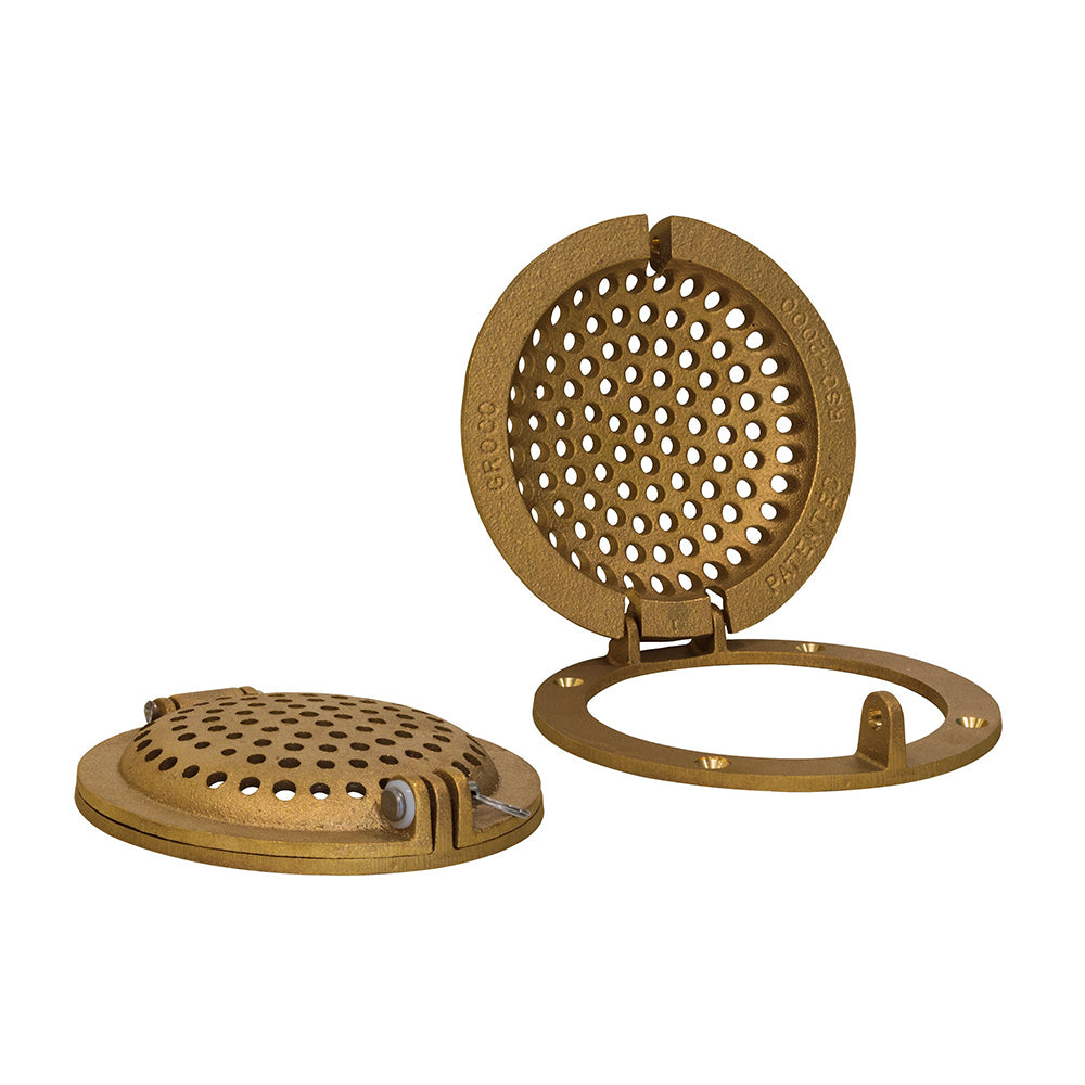 GROCO RSC-4000 Bronze Round Hull Strainer w/Access Door f/Up To 4" Thru-Hull