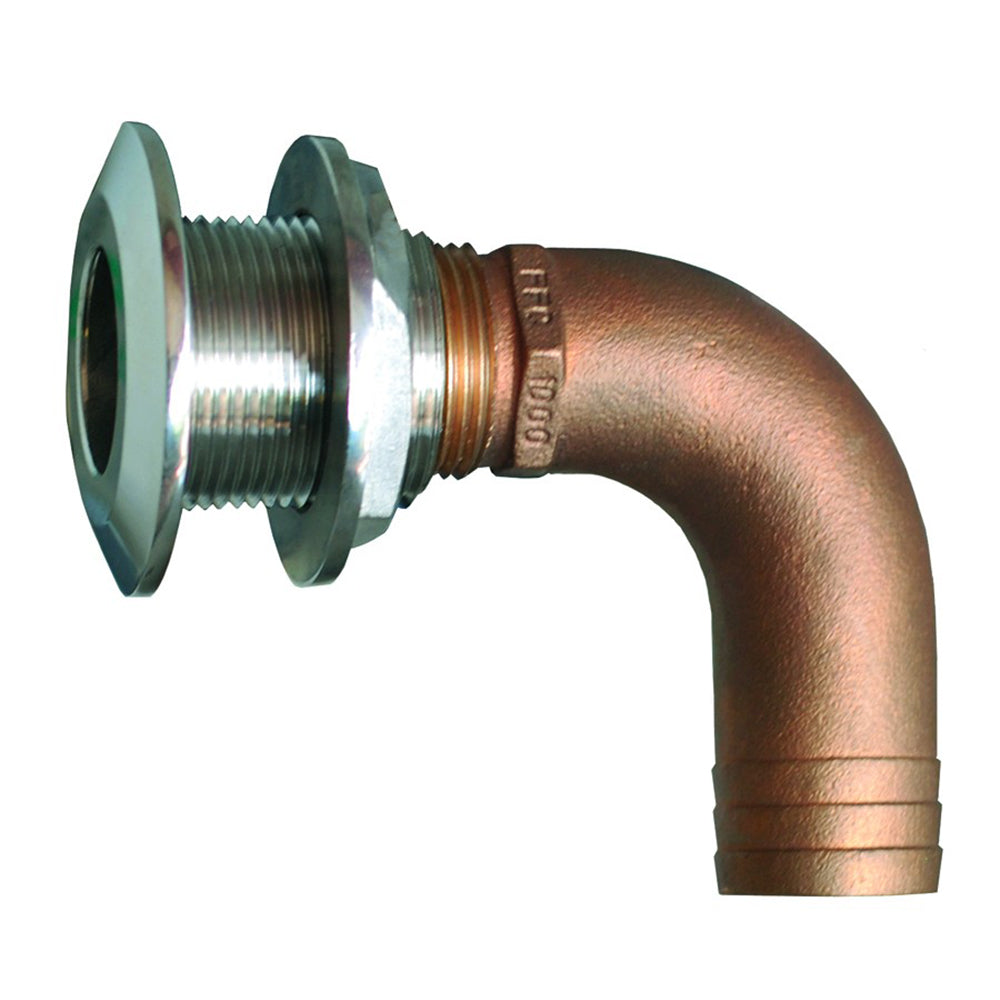 GROCO HTHC-1250-S 1-1/4" 90 Degree Hose Thru-Hull Fitting