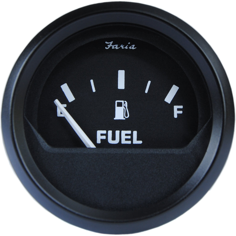 Faria 12802 Euro Black 2" Fuel Level Gauge - Metric
