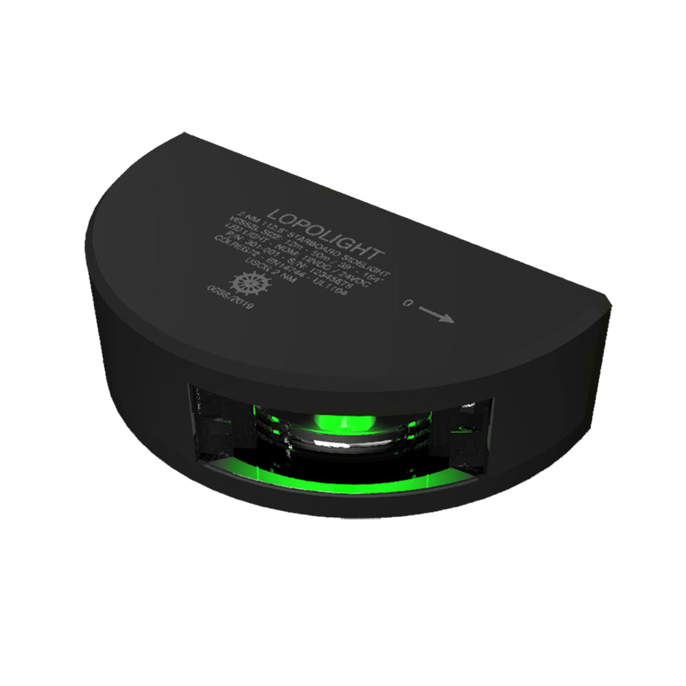 Lopolight 301-001-B Series 301-001 - Starboard Sidelight - 2NM - Vertical Mount - Green - Black Housing
