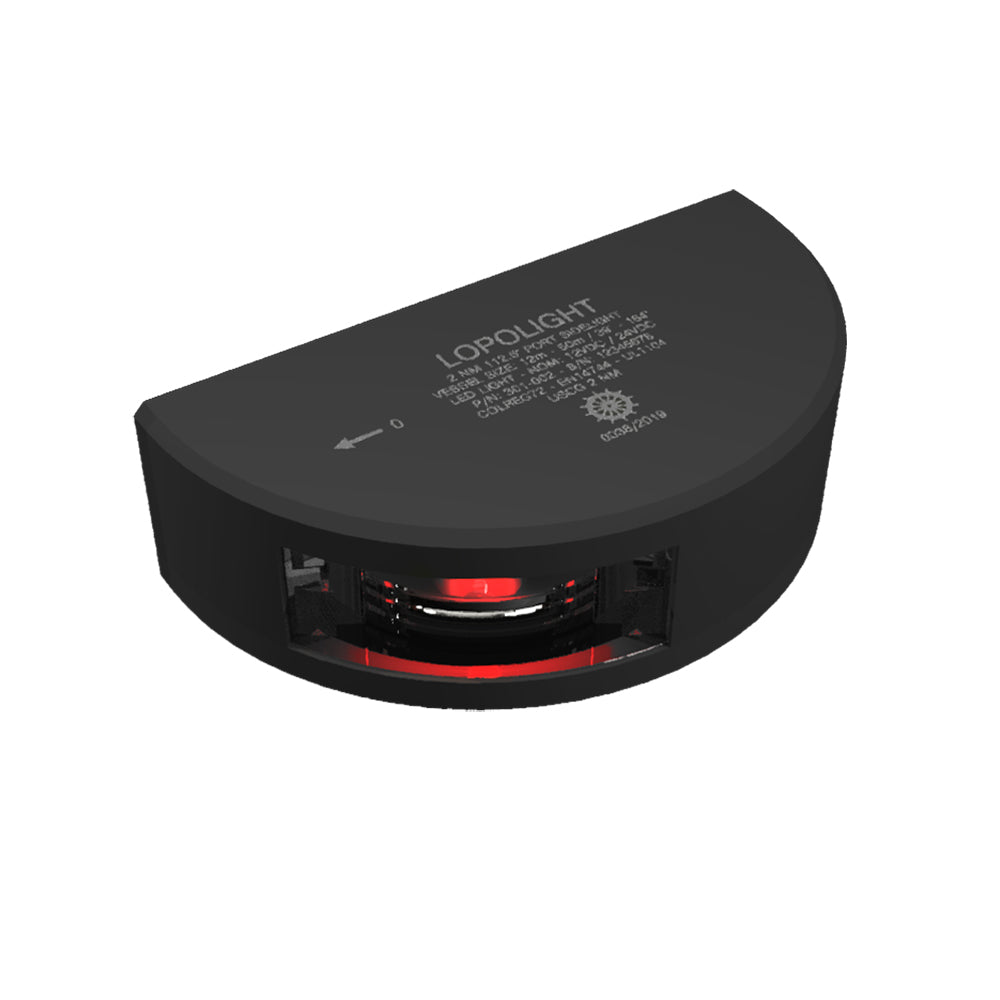 Lopolight 301-002-B Series 301-002 - Port Sidelight - 2NM - Vertical Mount - Red - Black Housing